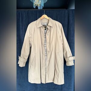 NYC vintage long trench coat, tan with warm liner, size XL